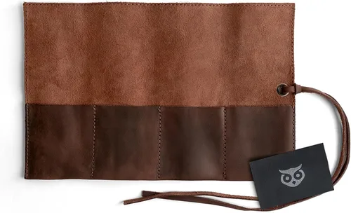 Vista 15 de Hide & Drink, Organizador de rollos de reloj de cuero hecho a mano de cuero de grano completo, con capacidad para hasta 4 relojes, fácil de llevar