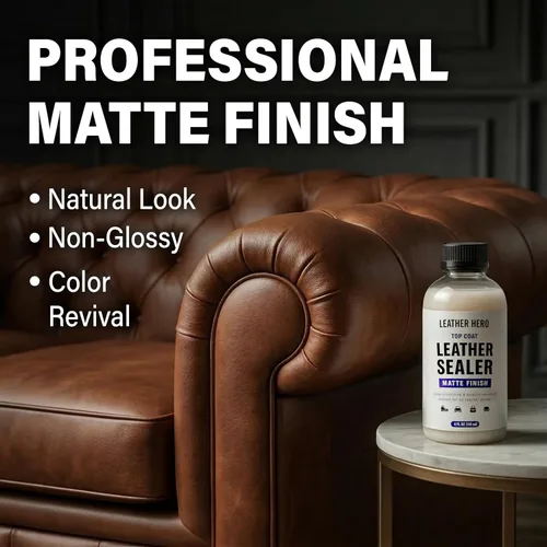 Vista 2 de Leather Hero Top Coat - Sellador de cuero y acabado protector para tinte, pintura, asientos de automóvil, zapatos y más - Restaurador