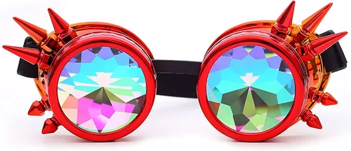 Vista 15 de Anteojos para fiesta con lentes de cristal diseño de caleidoscopio/arco iris. Entrega en 3-5 días. Crystal Lenses, Ideal for Cosplay,Rave,Costume