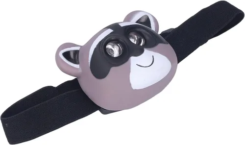 Vista 6 de Hilitand Linterna frontal para niños, linterna LED con aspecto de mapache con modo de luz ajustable para camping, senderismo, lectura y fiestas