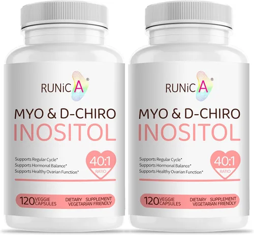 Vista 10 de Myo-inositol y D-Chiro Inositol (proporción 40:1) - Apoya el equilibrio hormonal, la fertilidad y la salud ovárica - 120 cápsulas veganas, paquete