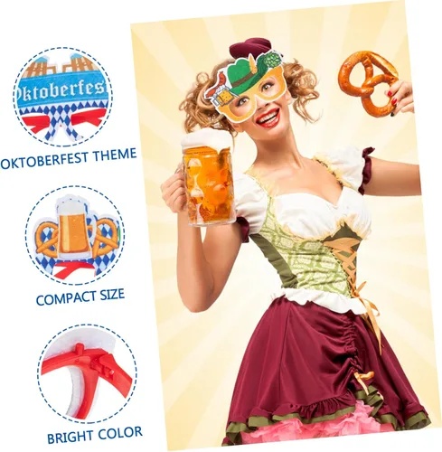 Vista 6 de LABRIMP 4 pares de decoración de Oktoberfest, anteojos de cerveza alemana, gafas de fiesta, decoraciones de fiesta, marcos de vasos de cerveza
