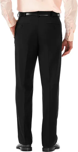 Vista 2 de Haggar Cool 18 Pro para hombres - Pantalón de ajuste clásico, con plisado frontal y cintura expandible oculta, tallas regulares y grandes y altas