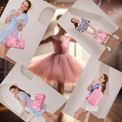 Vista 6 de Lindo Ballet Dance Bag Princess Mochila Rosa Bolso de hombro Niñas