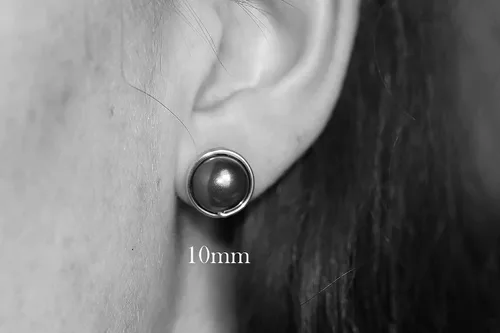 Vista 9 de Jessica Luu Jewelry Pendientes de perlas de oro verde oliva 0.236-0.394 in hechos a mano