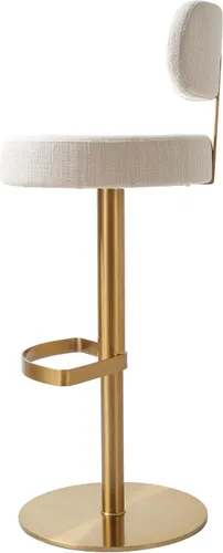 Vista 5 de TOV Furniture Taburete ajustable de tela de rendimiento texturizado crema Primrose