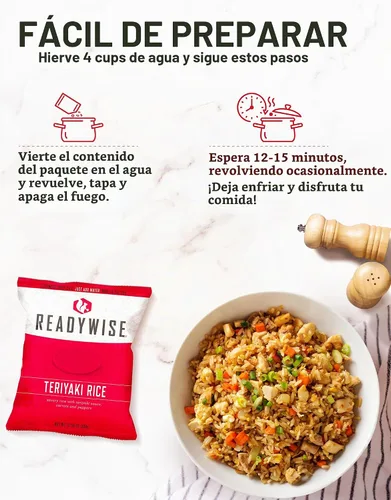 Vista 2 de ReadyWise Suministro de alimentos de emergencia: 48 porciones sin gluten, 2 cajas, alimentos preparadores de supervivencia liofilizados y comidas