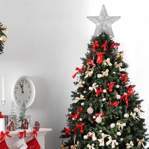 Vista 2 de KESYOO Decoración de árbol de Navidad con purpurina exquisita estrella de hierro, adorno de metal para árbol de Navidad para el hogar, bar