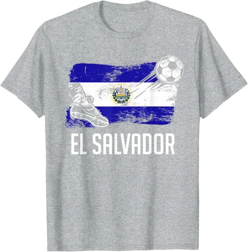 Vista 31 de Camiseta salvadoreña con bandera de fútbol salvadoreño