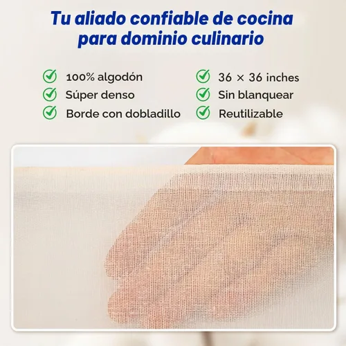Vista 3 de 2 yardas de paño de queso reutilizable, grado 100, paño de queso para colar artesano, colador de tela de muselina 100% algodón sin blanquear