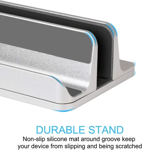 Vista 5 de JARLINK Paquete de soporte vertical para laptop con (versión mejorada) soporte vertical para laptop, soporte de escritorio ajustable para laptop
