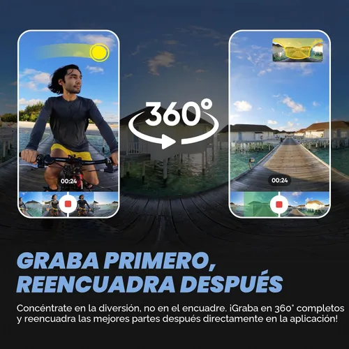 Vista 3 de Insta360 Paquete estándar X4: cámara de acción 8K 360 impermeable, video gran angular 4K, efecto selfie stick invisible, protectores de lente