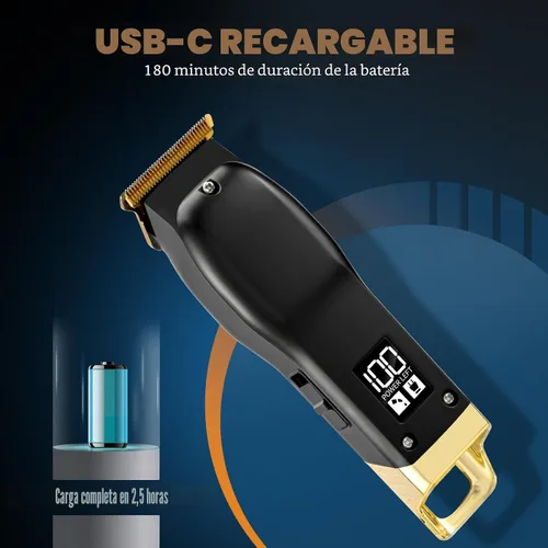 Vista 4 de Recortador de Barba Elehomyou para Hombres - Recortadores de Pelo y Navaja Recargables para Hombres, Cortapelos Inalámbrico para Rostro, Cuello