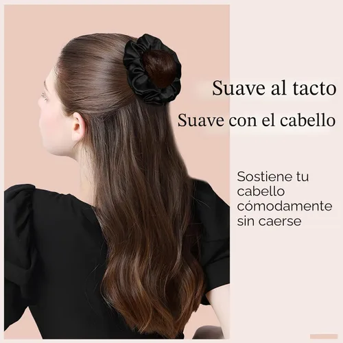 Vista 3 de OLESILK 100% Seda de Mora de Mulberry - Scrunchies para el cabello al dormir, ligas de seda para mujeres y niñas para cabello rizado y dañado, sin