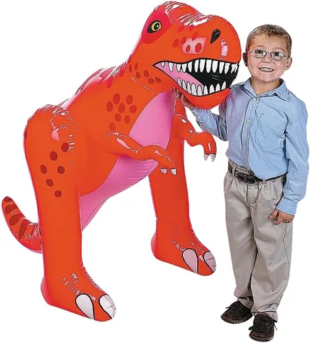 Vista 2 de Dinosaurio enorme e inflable de vinilo, 4 pulgadas, de Fun Express