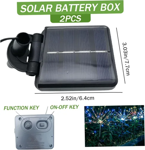 Vista 3 de 2 piezas de repuesto de luz solar de 2.5 x 3 pulgadas, parte superior de repuesto de luz solar con caja de batería impermeable con sensor para tapas