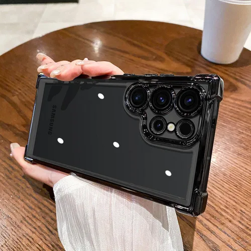 Vista 2 de Funda para Samsung S25 Ultra transparente, no amarillea, protección contra caídas de grado militar, protección a prueba de golpes, fundas anticaídas