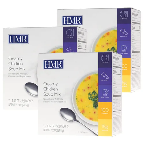 Vista 3 de HMR Mezcla cremosa de sopa de pollo, 0.53 oz de proteína, paquete triple