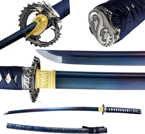 Vista 11 de Katana Real Samurai Sword, Handmade Japanese Swords Full Tang 1060 1090 T10 Carbon Steel, for Training, Collecting, Dojo, Lovers of Japanese Culture
