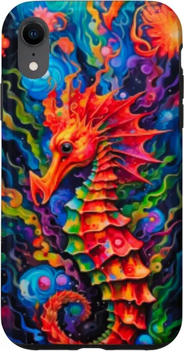 Vista 24 de Funda para iPhone 14 Plus Seahorse Coastal Colorful Ocean Life Art Aquarium Lover Case
