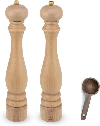 Vista 9 de Peugeot Paris u'Select - Molinillo manual de 6 ajustes de madera de haya con cuchara de especias de madera, fabricado en Francia