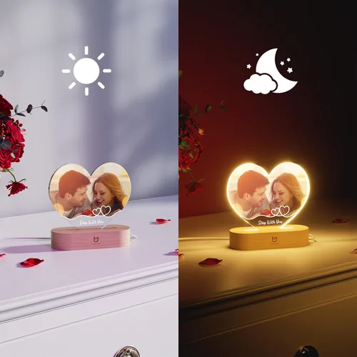 Vista 5 de Bemaystar Regalos personalizados con luz nocturna, lámpara de amor, regalos personalizados para mujeres, hombres, parejas, aniversario de San