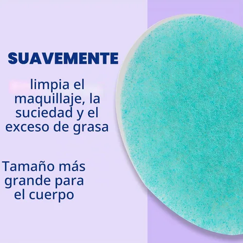 Vista 3 de Buf-Puf Esponja corporal, esponja de baño, desarrollada por dermatólogos, limpia la piel de la suciedad y el exceso de aceite, reutilizable