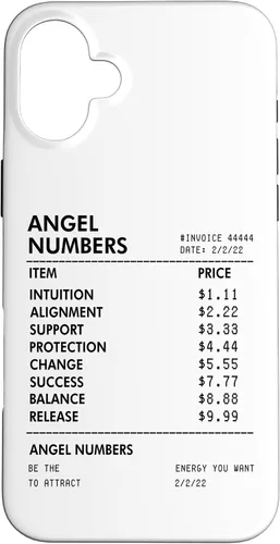 Vista 23 de Angel Numbers Receipt 111 222 333 444 - Funda de numerología espiritual para iPhone 17