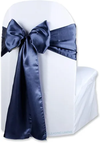 Vista 21 de Funda de satén para silla con lazo – Elegantes fajas para bodas, banquetes, recepciones, eventos especiales, restaurantes y fiestas – 28 opciones
