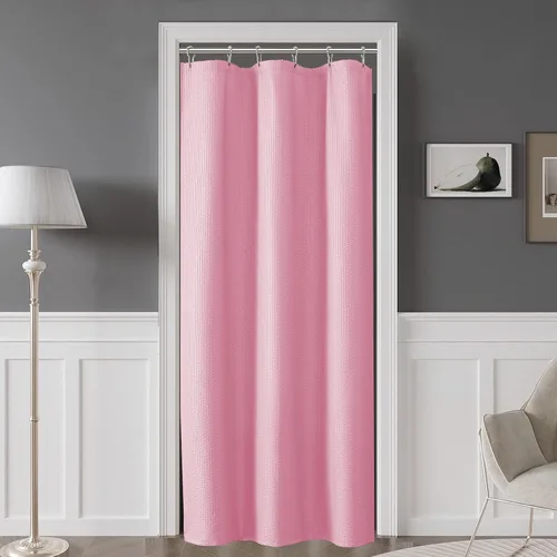 Vista 63 de OVZME Cortina de ducha de tela Berry Stall de 36 x 72 pulgadas, suave y gofre, pequeña cortina de ducha negra para baño con textura para un