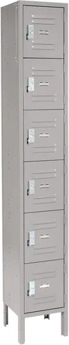Vista 8 de Global Industrial Armario de seis niveles, 12x18x12, 6 puertas, sin ensamblar, azul