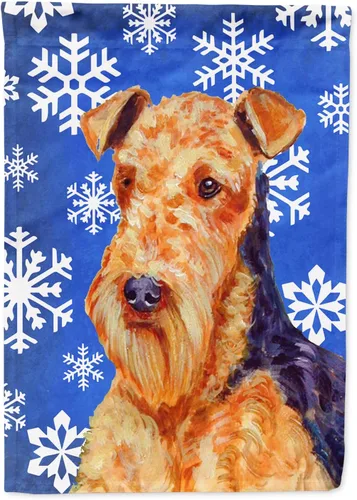 Vista 150 de Caroline's Treasures SC9374GF Bulldog English Snow flakes Holiday Garden Flag Buzón Bandera decorativa para patio exterior, patio, obras de arte