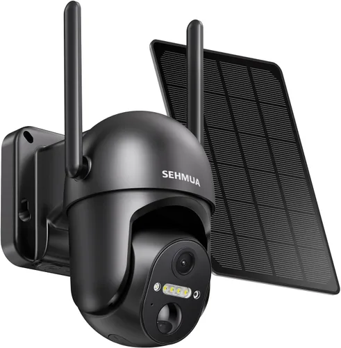 Vista 9 de SEHMUA - Cámara de seguridad celular 4G LTE solar inalámbrica para exteriores, cámara alimentada por energía solar sin WiFi, vista en vivo de 360°