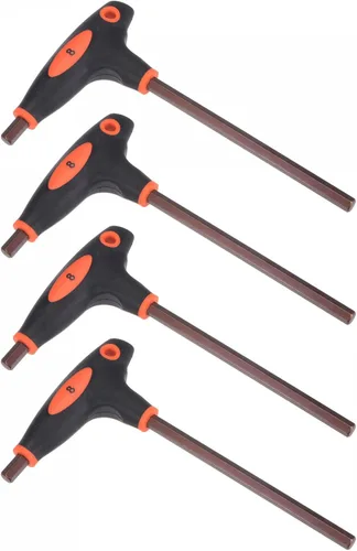 Vista 10 de uxcell Llave hexagonal de 0.079 in con mango en T de doble extremo, acero métrico S2 4 piezas
