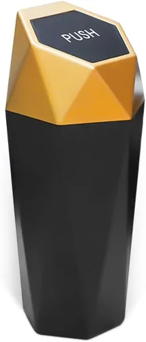 Vista 11 de Cubo de basura para automóvil con tapa, mini cubo de basura portátil para automóvil, pequeño diseño de diamante a prueba de fugas, contenedores