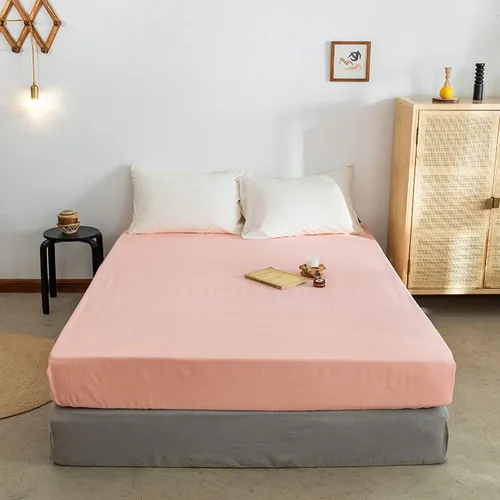 Vista 13 de FCLDESHOP Sábana bajera ajustable de algodón suave de color liso, protector de colchón antideslizante para habitación de huéspedes de hotel