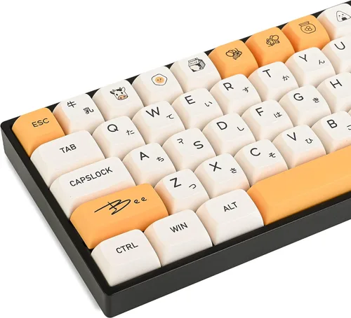 Vista 37 de Guffercty kred XDA Profile - Teclas negras minimalistas 75% Dye-sub PBT con teclas ISO para teclado mecánico MAC 60% 65% 75% 96% (muñeca negra)