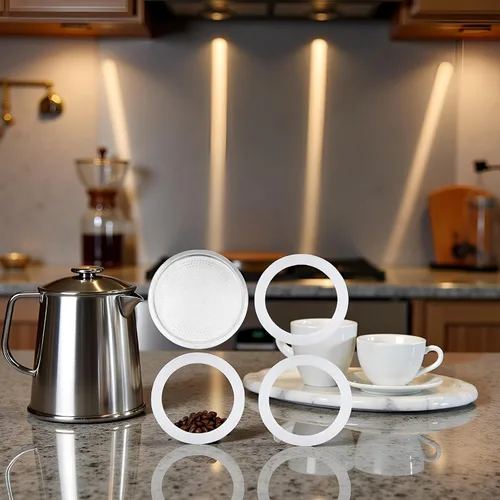 Vista 7 de Aislor Junta de repuesto y filtro para cafeteras mini express, 4 juegos de 12 tazas