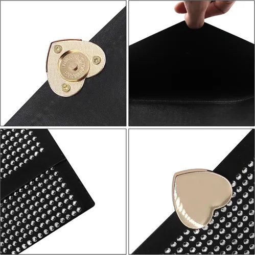 Vista 4 de WEIYON BABOMAREON - Bolso de mano rectangular para mujer, bolso de noche brillante