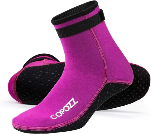Vista 10 de COPOZZ Calcetines de buceo de neopreno de 0.118 pulgadas (0.118 in), antideslizantes para esnórquel natación, jóvenes, hombres y mujeres