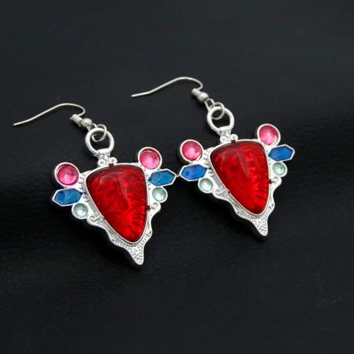 Vista 6 de JJBA JoJo Kakyoin - Aretes colgantes de cerezo con diseño de anime, regalo para mujer