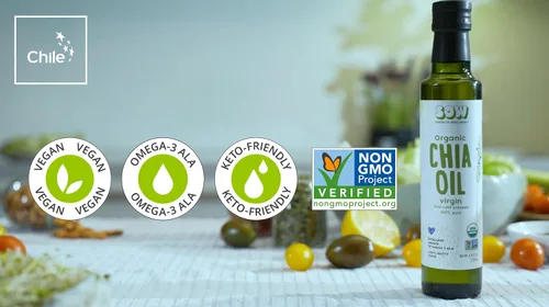 Vista 7 de Seeds of Wellness - Aceite de semilla de chía orgánico, bio nutrientes esenciales, ácidos grasos Omega-3 ALA a base de plantas, prensado en frío
