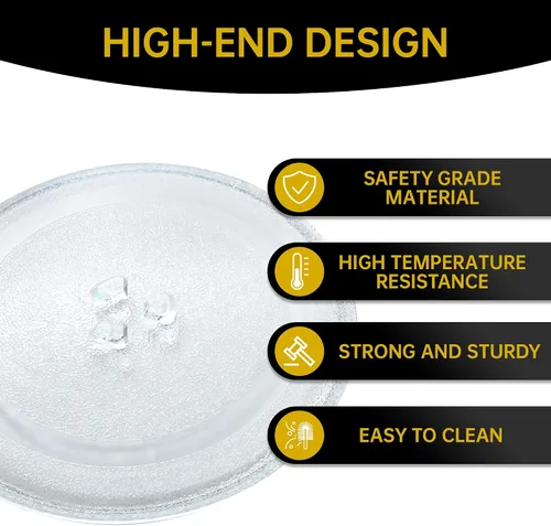 Vista 3 de Plato giratorio de vidrio para microondas de 9.6", Plato de microondas de 24.4cm, Plato de vidrio de repuesto para bandeja, Plato de vidrio