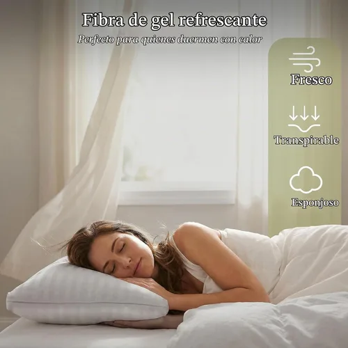 Vista 3 de Threadmill Almohadas de cama suaves tamaño estándar paquete de 2 Almohadas de cama de refrigeración alternativas al plumón para dormir Almohadas