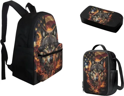Vista 142 de FOR U DESIGNS Fuego baloncesto impreso niños escuela mochilas viaje mochila libro bolsa