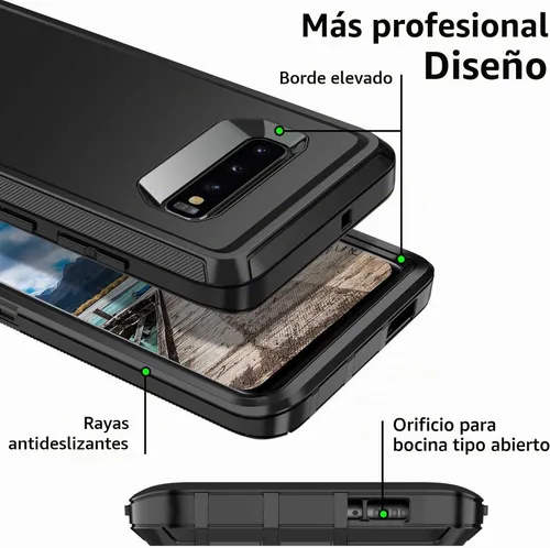 Vista 3 de Funda para Galaxy S10e, a prueba de golpes, a prueba de caídas, a prueba de polvo, protección de cuerpo completo de 3 capas, funda rígida de alto