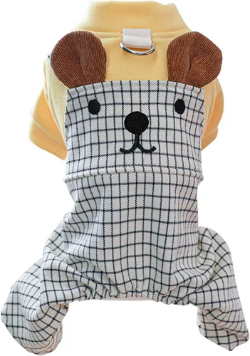 Vista 17 de Generic Ropa de verano para mascotas, camisas elegantes a cuadros para perros pequeños, lindos cachorros, overol clásico con pechera para chihuahua