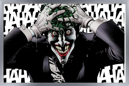 Vista 9 de Trends International DC Comics The Joker - Póster de pared loco, 14.725 x 22.375 pulgadas, versión enmarcada de madera de granero