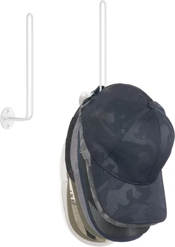 Vista 10 de Mkono Organizador de sombreros para gorras de béisbol, juego de 2 soportes de pared para sombreros de 5 pulgadas, ahorro de espacio con capacidad