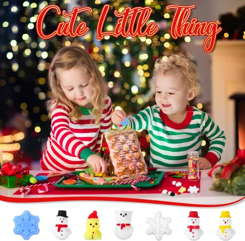 Vista 5 de Syhood 70 piezas de juguetes de invierno para el estrés, muñeco de nieve, regalos de fiesta de Navidad, alivio del estrés, mini juguetes